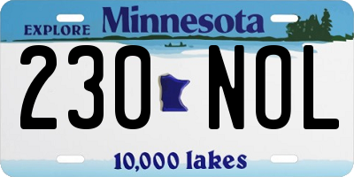 MN license plate 230NOL