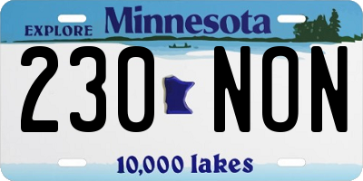 MN license plate 230NON