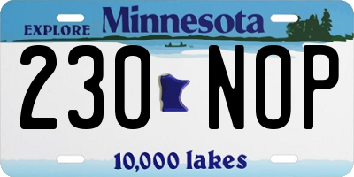 MN license plate 230NOP