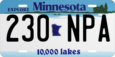 MN license plate 230NPA