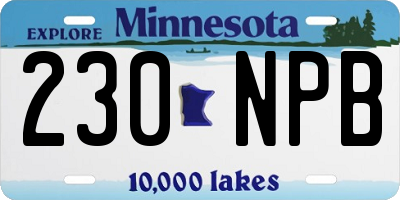 MN license plate 230NPB