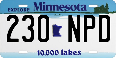 MN license plate 230NPD