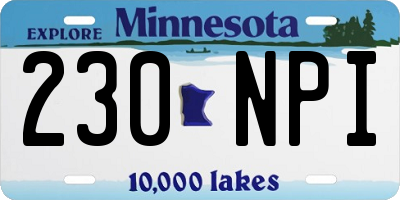 MN license plate 230NPI