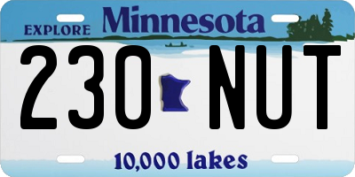 MN license plate 230NUT
