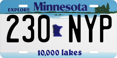 MN license plate 230NYP