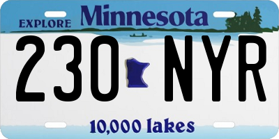 MN license plate 230NYR