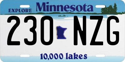 MN license plate 230NZG
