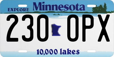 MN license plate 230OPX