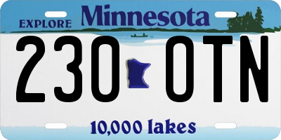 MN license plate 230OTN