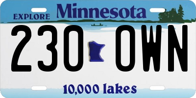 MN license plate 230OWN
