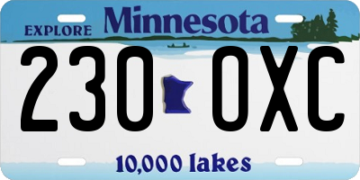 MN license plate 230OXC
