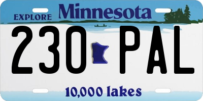 MN license plate 230PAL