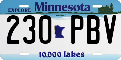 MN license plate 230PBV