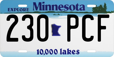 MN license plate 230PCF