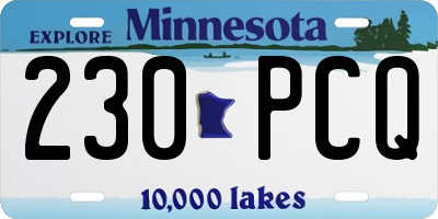 MN license plate 230PCQ