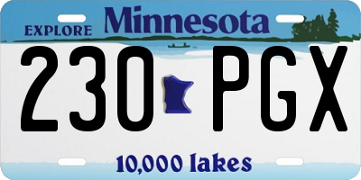 MN license plate 230PGX