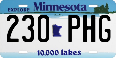 MN license plate 230PHG