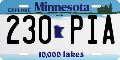 MN license plate 230PIA