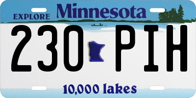 MN license plate 230PIH