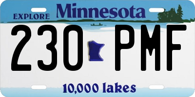 MN license plate 230PMF