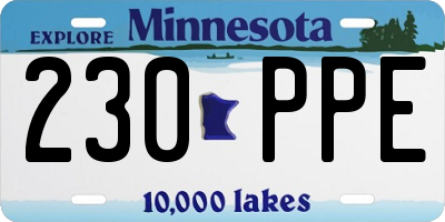MN license plate 230PPE