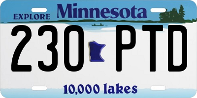 MN license plate 230PTD