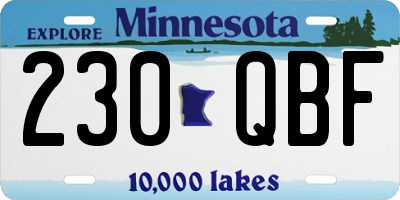 MN license plate 230QBF