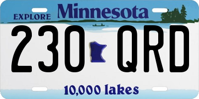 MN license plate 230QRD