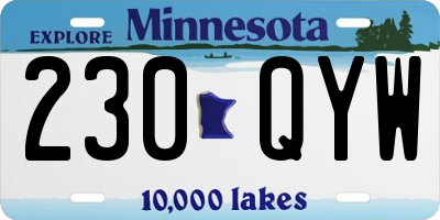 MN license plate 230QYW