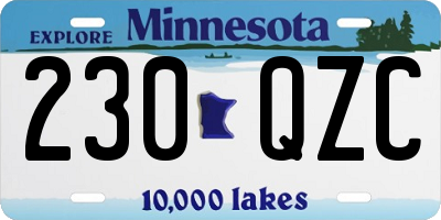 MN license plate 230QZC
