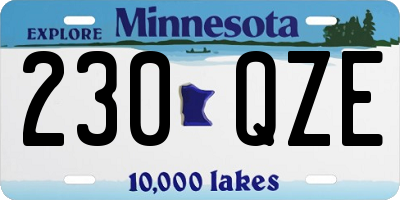 MN license plate 230QZE