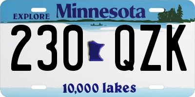 MN license plate 230QZK