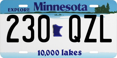 MN license plate 230QZL