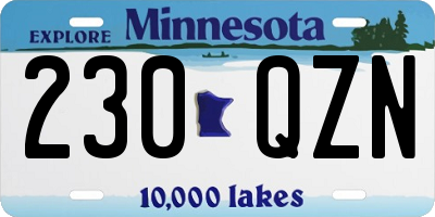 MN license plate 230QZN