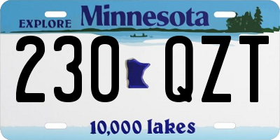 MN license plate 230QZT