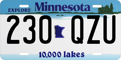 MN license plate 230QZU