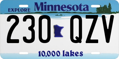 MN license plate 230QZV