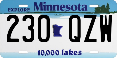 MN license plate 230QZW