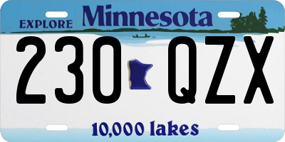 MN license plate 230QZX