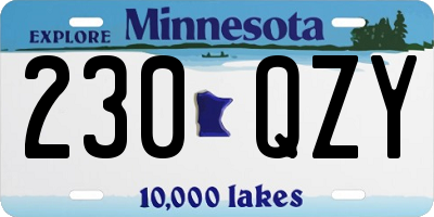 MN license plate 230QZY