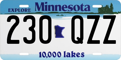 MN license plate 230QZZ