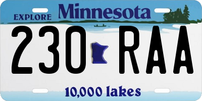 MN license plate 230RAA