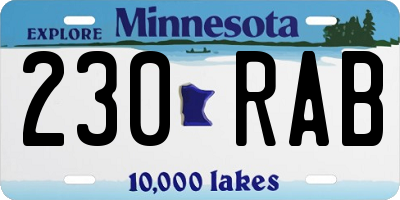 MN license plate 230RAB