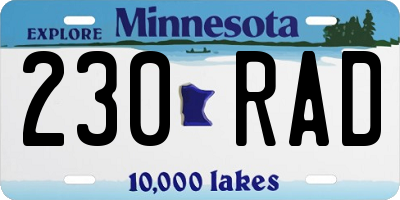 MN license plate 230RAD