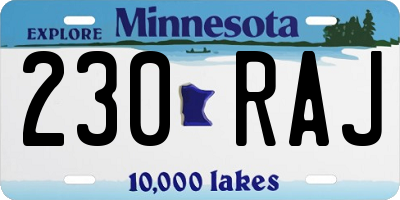 MN license plate 230RAJ