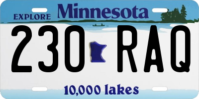MN license plate 230RAQ