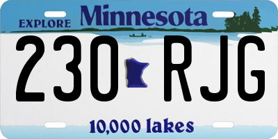 MN license plate 230RJG