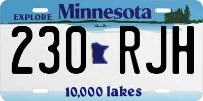 MN license plate 230RJH