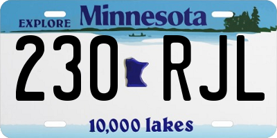 MN license plate 230RJL