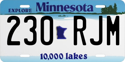 MN license plate 230RJM